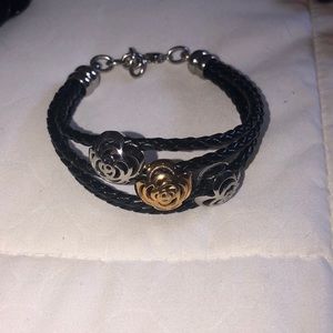 Black gold and silver bracelet